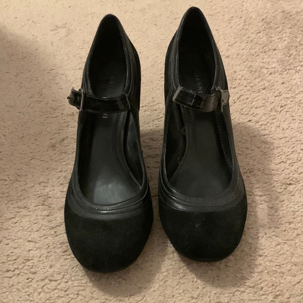 Suede Black Heels